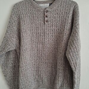 VTG Bill Blass Men's Textured Gray Sweater